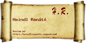 Heindl Renátó névjegykártya
